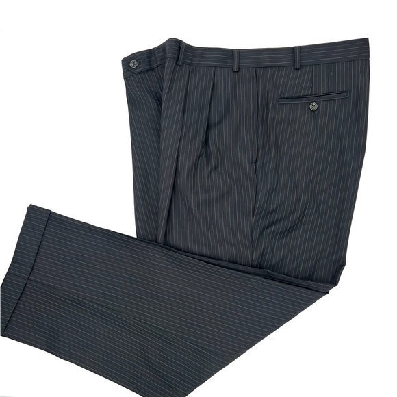 Lauren Ralph Lauren 2 Piece Wool Suit 42R Gray Pinstripe Blazer Pants 38W 30L - Picture 10 of 16
